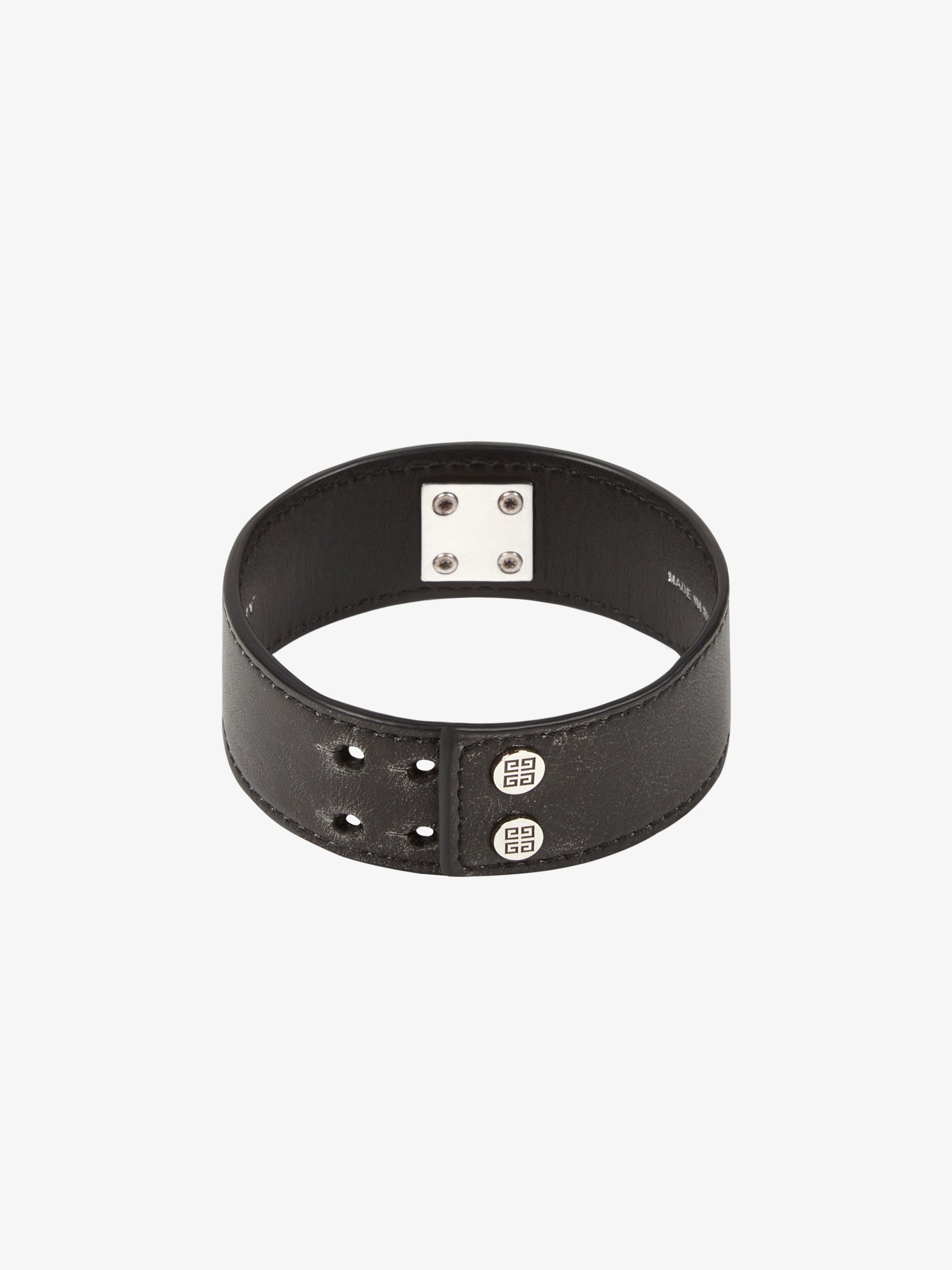 Bracelet 4G en cuir - Noir