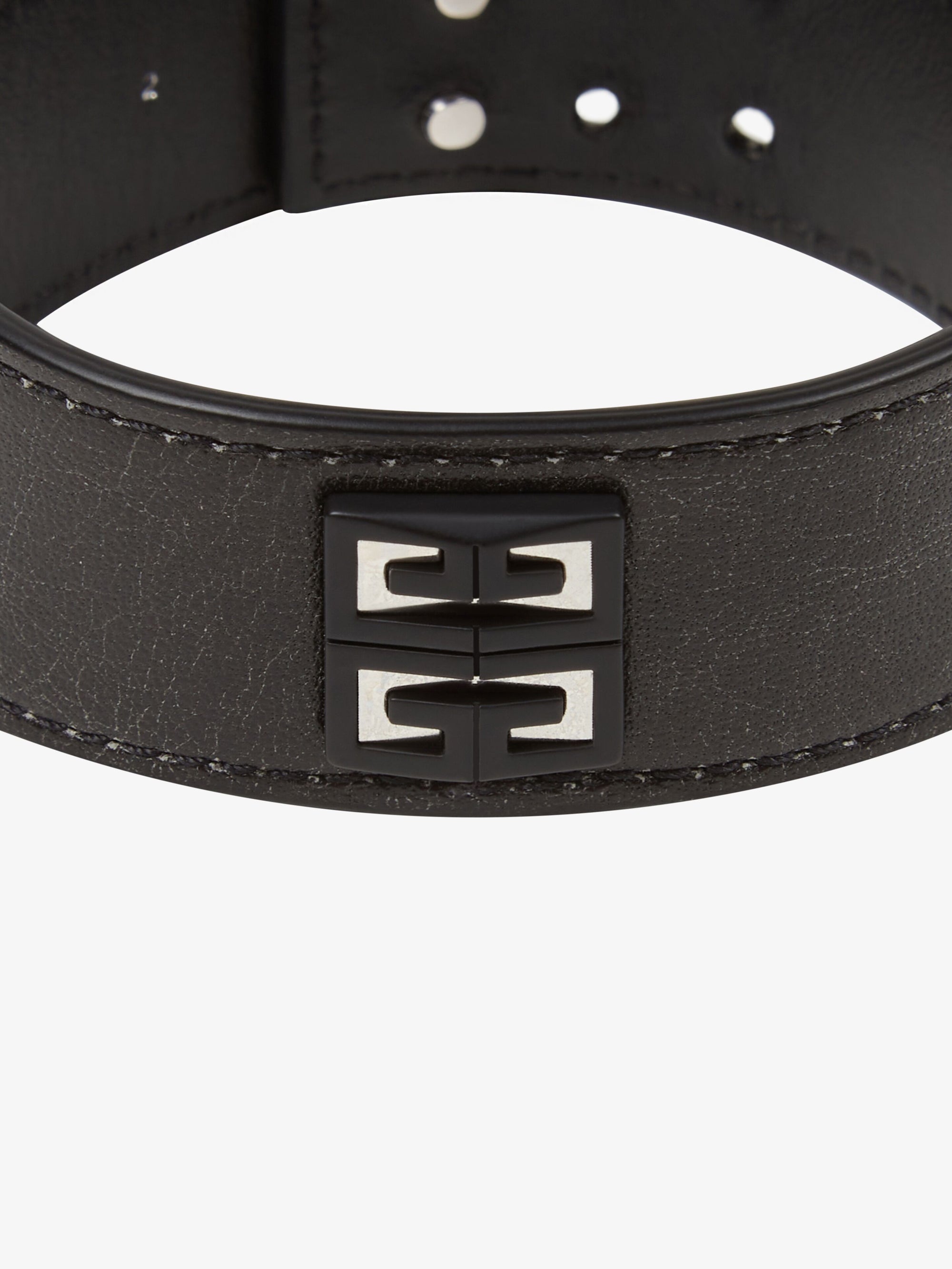 Bracelet 4G en cuir - Noir