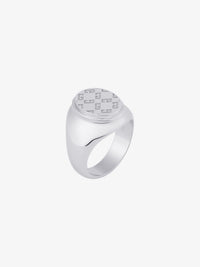 2G MONOGRAM 72 SILVERY SIGNET RING