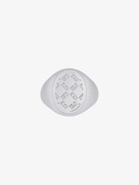 2G MONOGRAM 72 SILVERY SIGNET RING