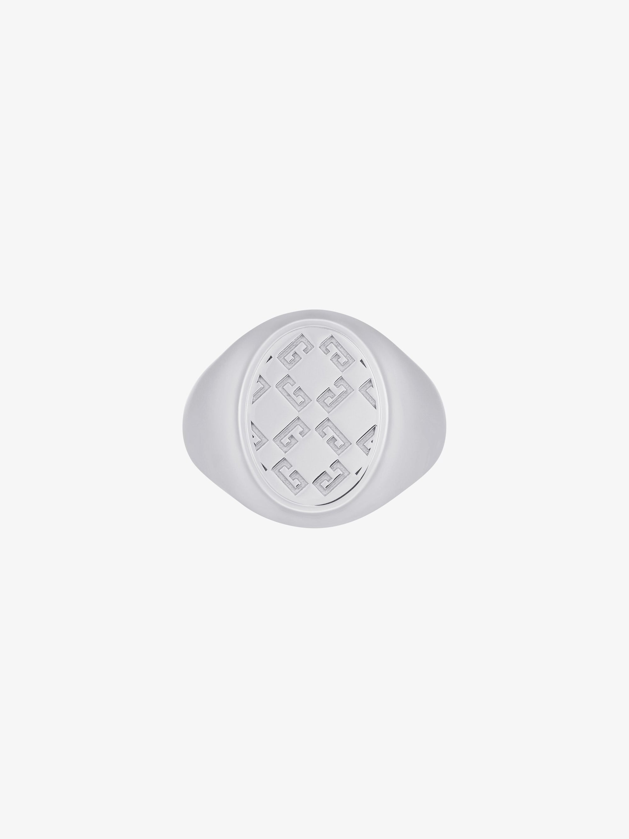 2G MONOGRAM 72 SILVERY SIGNET RING