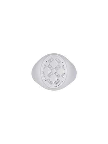 2G MONOGRAM 72 SILVERY SIGNET RING