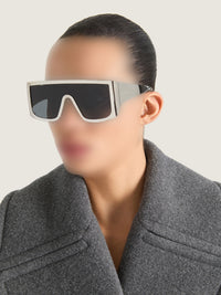 Lunettes de soleil masque métal en métal - Black & Silvery