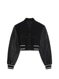 Blouson varsity cropped Givenchy en laine - Black & White