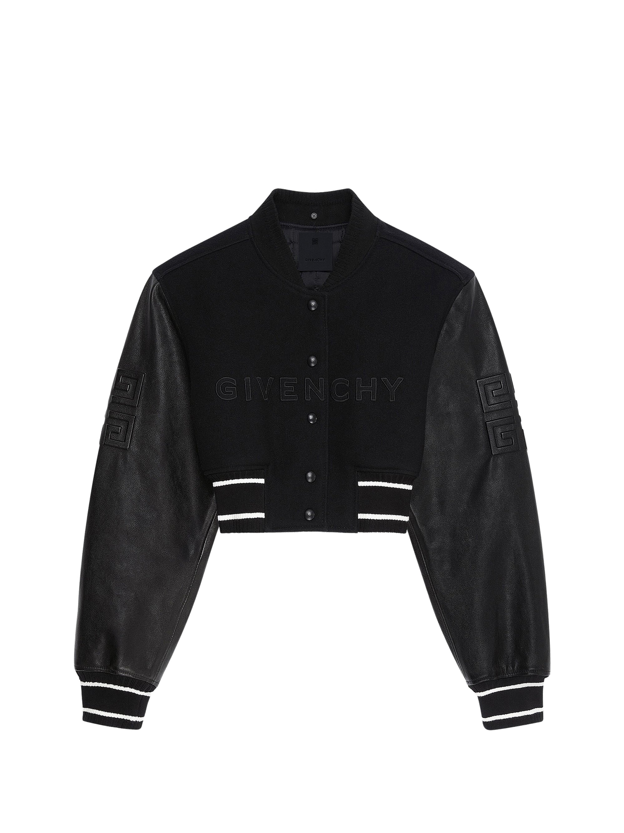 Blouson varsity cropped Givenchy en laine - Black & White