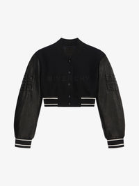 Blouson varsity cropped Givenchy en laine - Black & White