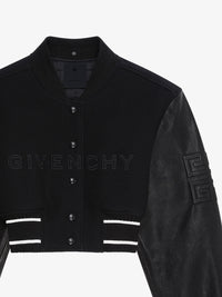 Blouson varsity cropped Givenchy en laine - Black & White