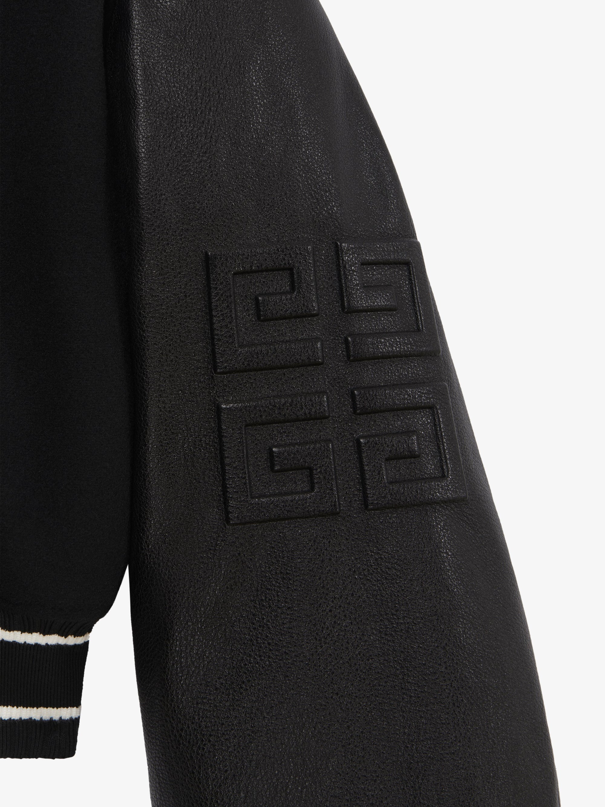 Blouson varsity cropped Givenchy en laine - Black & White