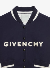Blouson varsity cropped Givenchy en laine - Navy & White