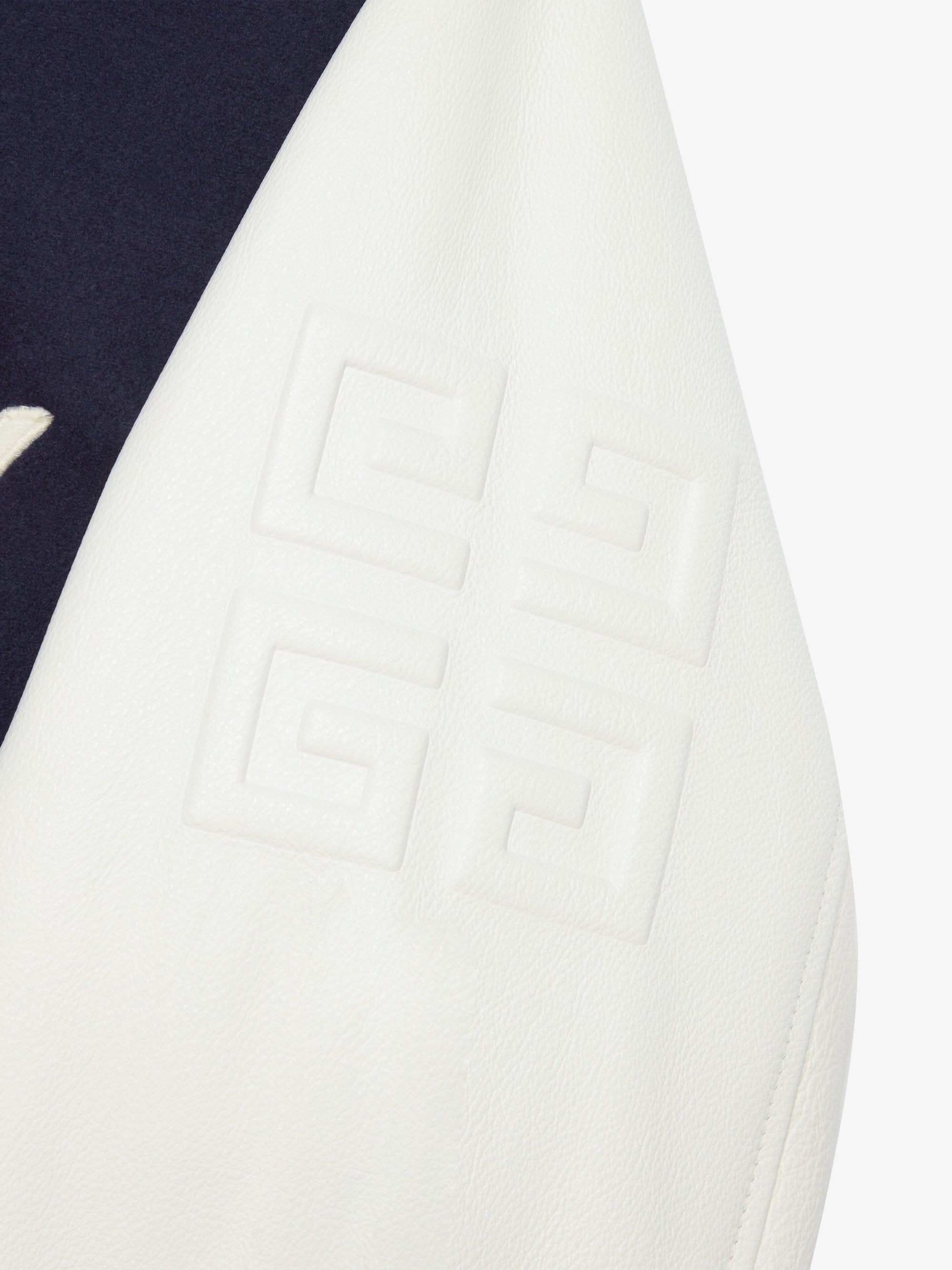 Blouson varsity cropped Givenchy en laine - Navy & White