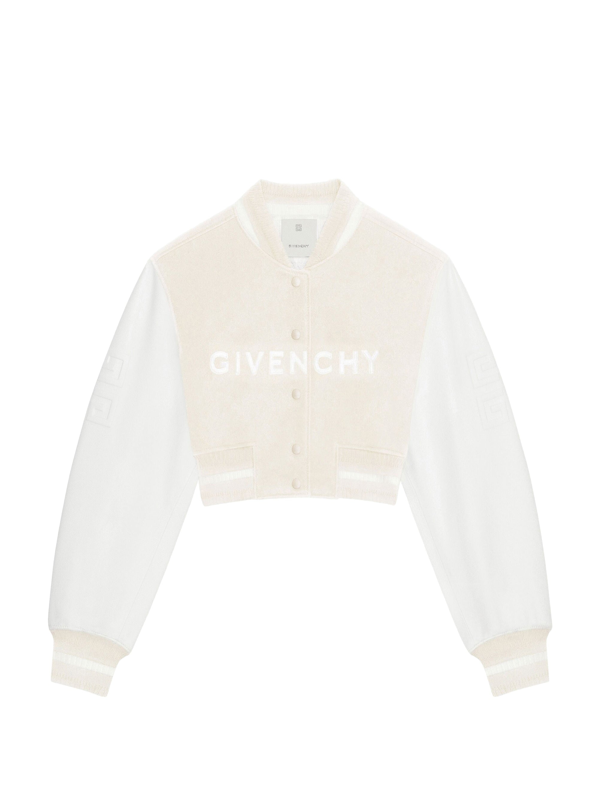 Blouson varsity cropped Givenchy en laine - White