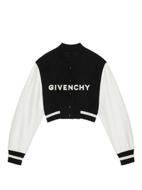 Blouson varsity cropped Givenchy en laine mélangé - Black & White