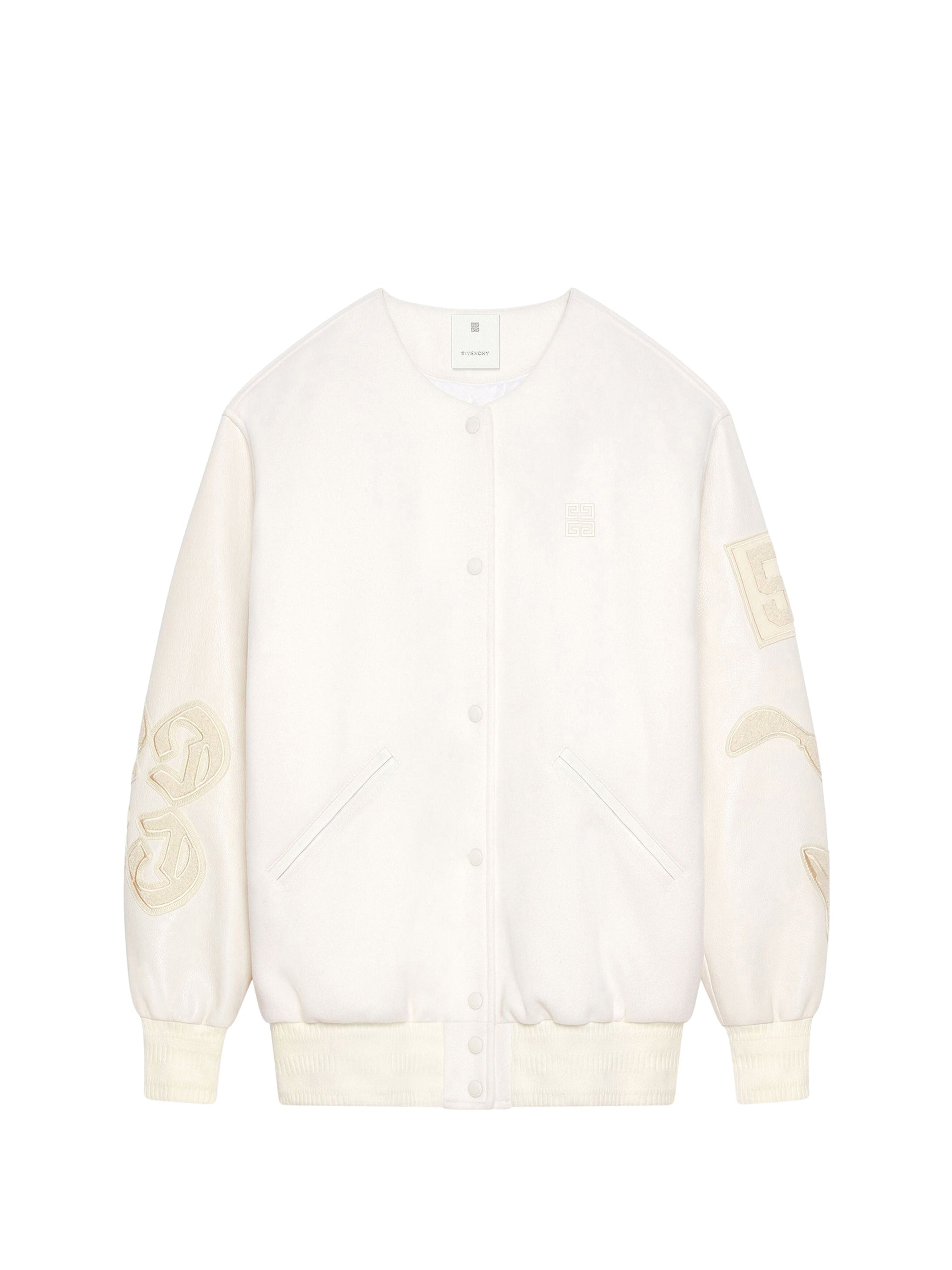 Blouson varsity cropped Givenchy en laine - Ivory