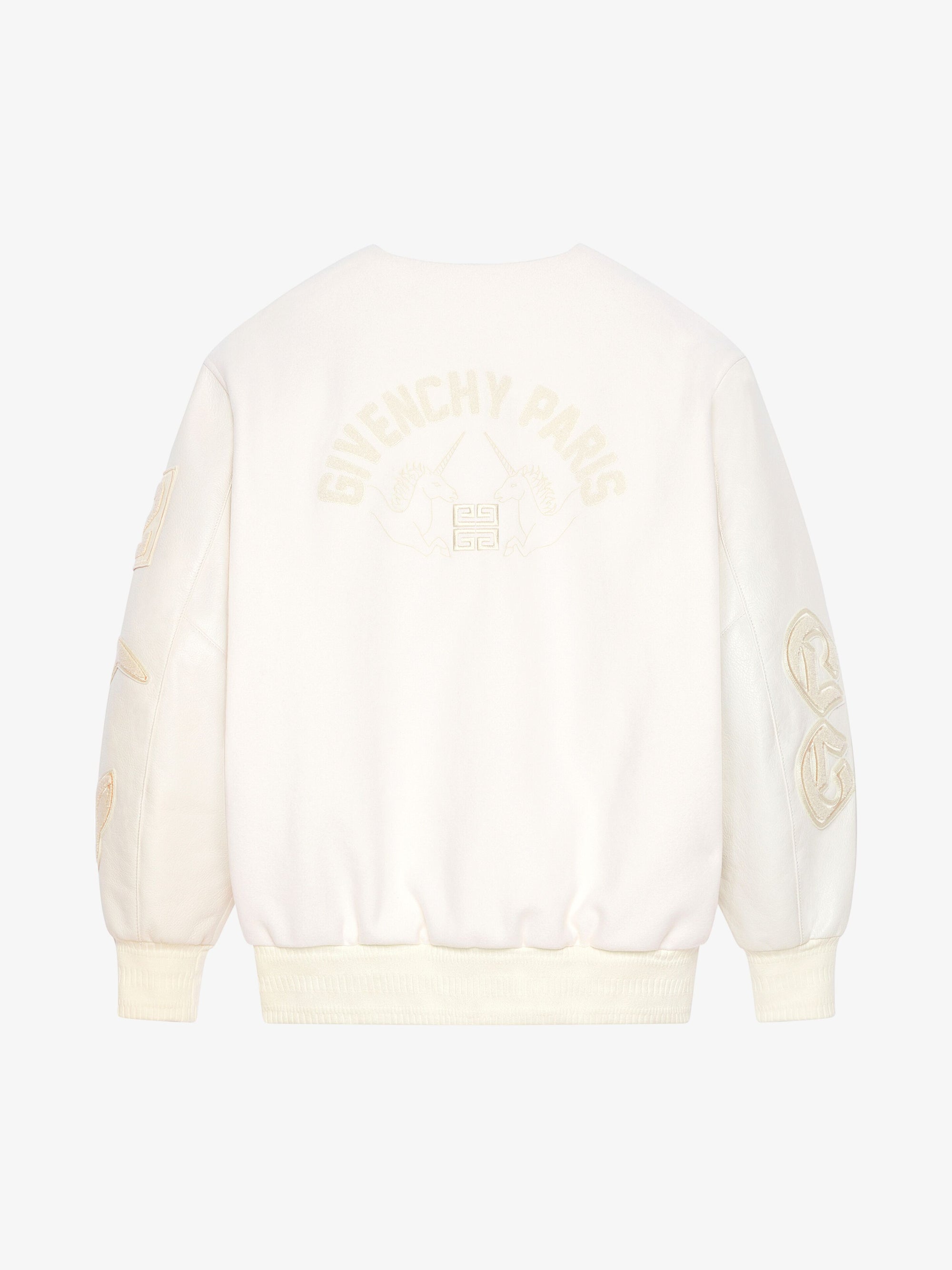 Blouson varsity cropped Givenchy en laine - Ivory
