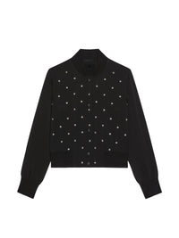 Bomber brodé en satin - Silvery