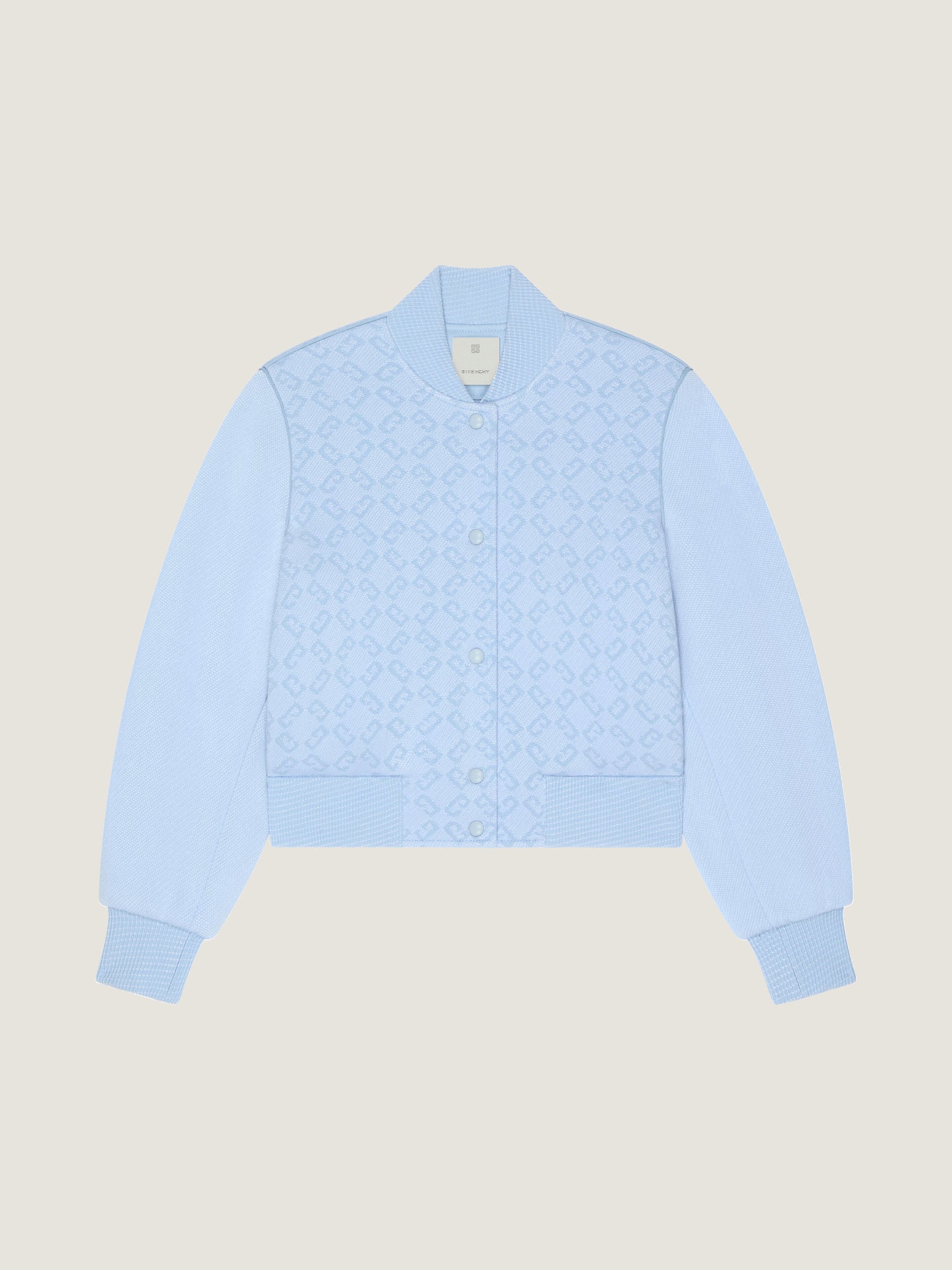 TEXTURED KNIT SLEEVES VARSITY
