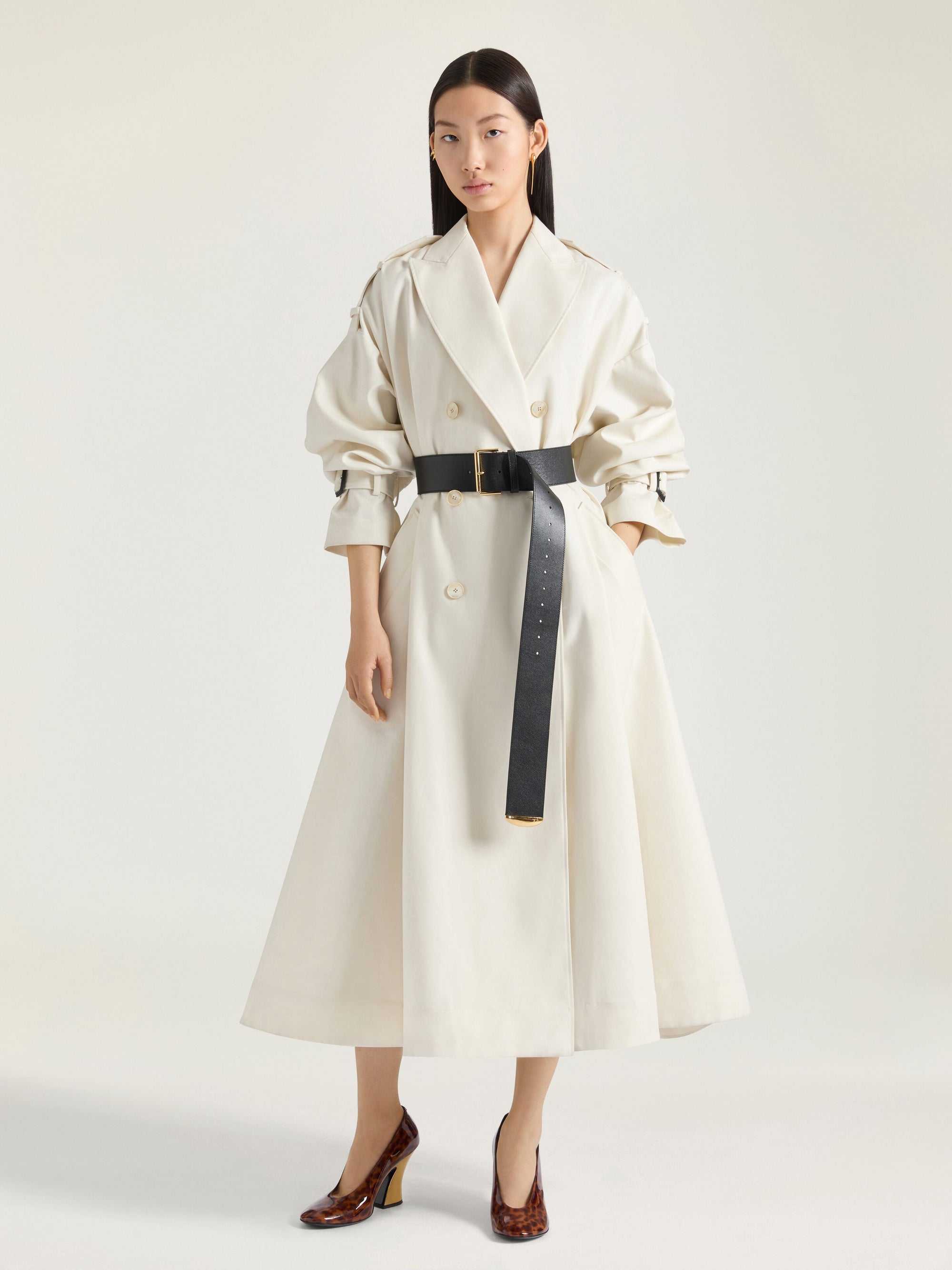 LONG BELTED TRENCH
