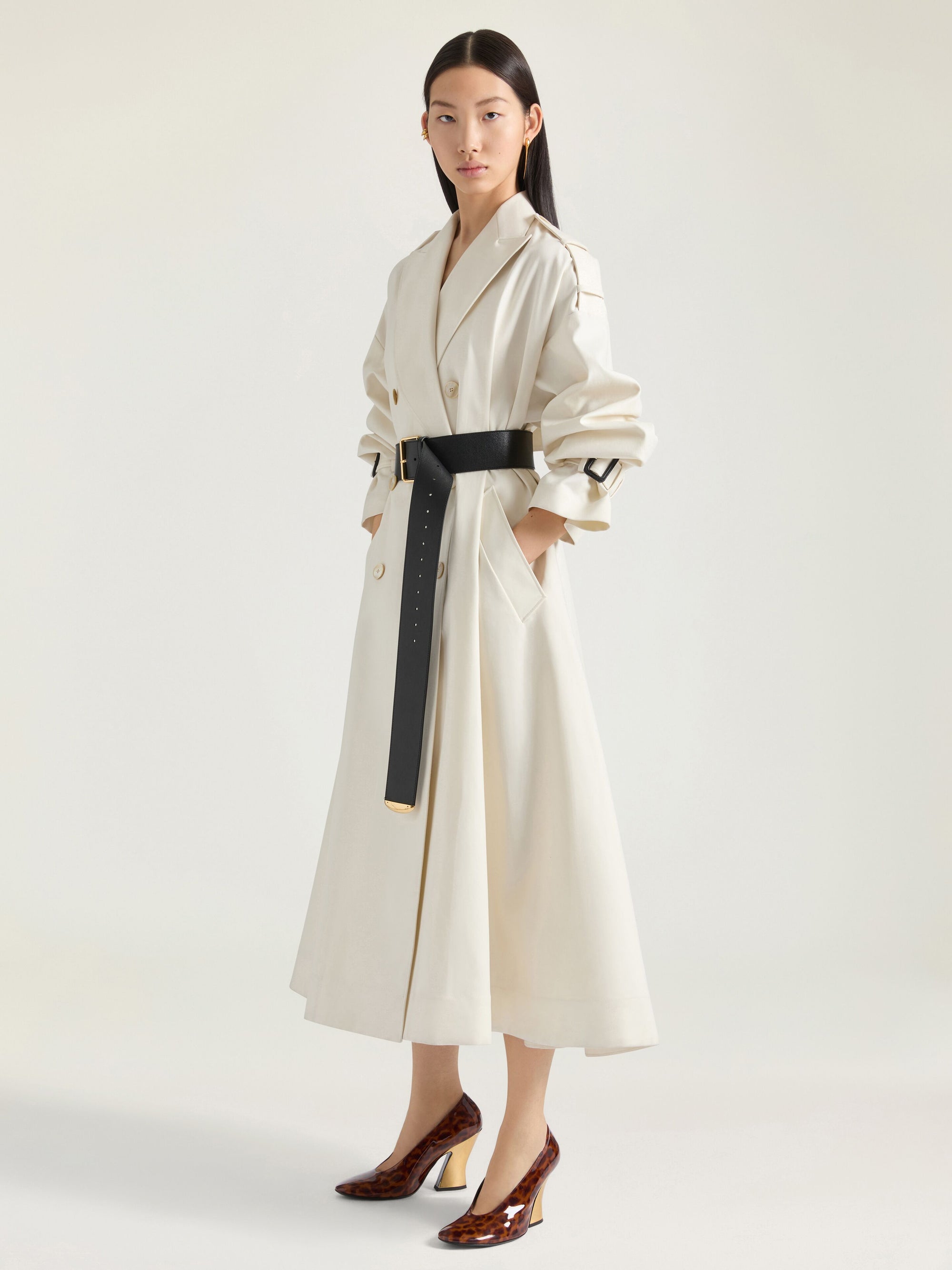 LONG BELTED TRENCH