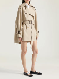 Trench cocon court - Beige & Mustard