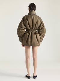 LONG ZIPPED SHAWL COLLAR BOMBER