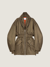 LONG ZIPPED SHAWL COLLAR BOMBER