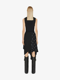 Robe en soie 4G avec jupe à volants asymétriques - Black