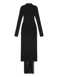 Robe du soir drapée avec traîne - Noir