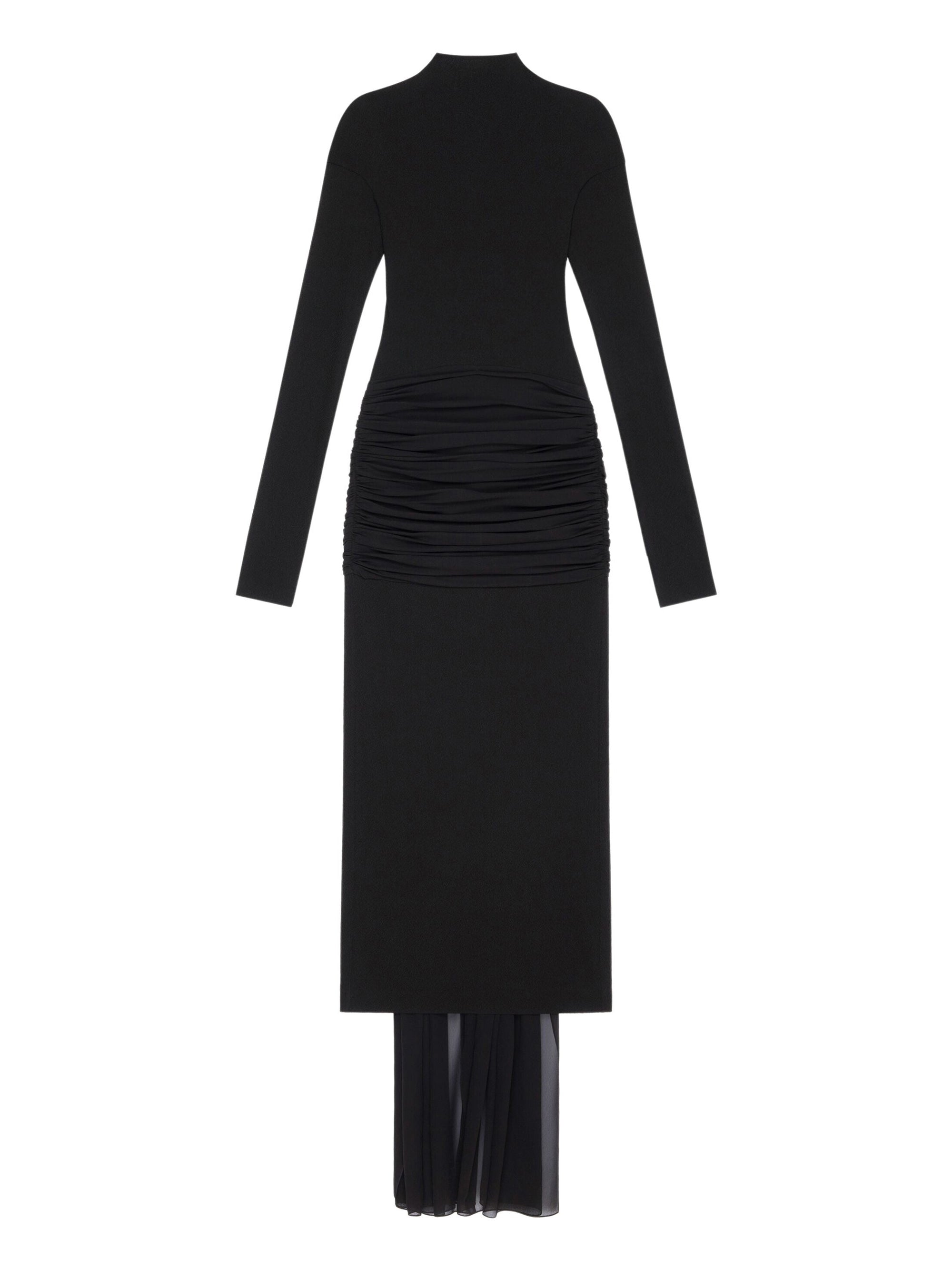 Robe du soir drapée avec traîne - Noir