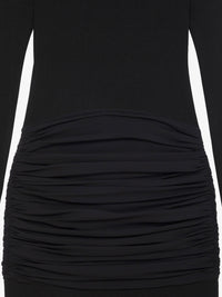 Robe du soir drapée avec traîne - Noir