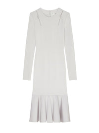 Robe en Punto Milano avec cristaux - Pearl  Grey