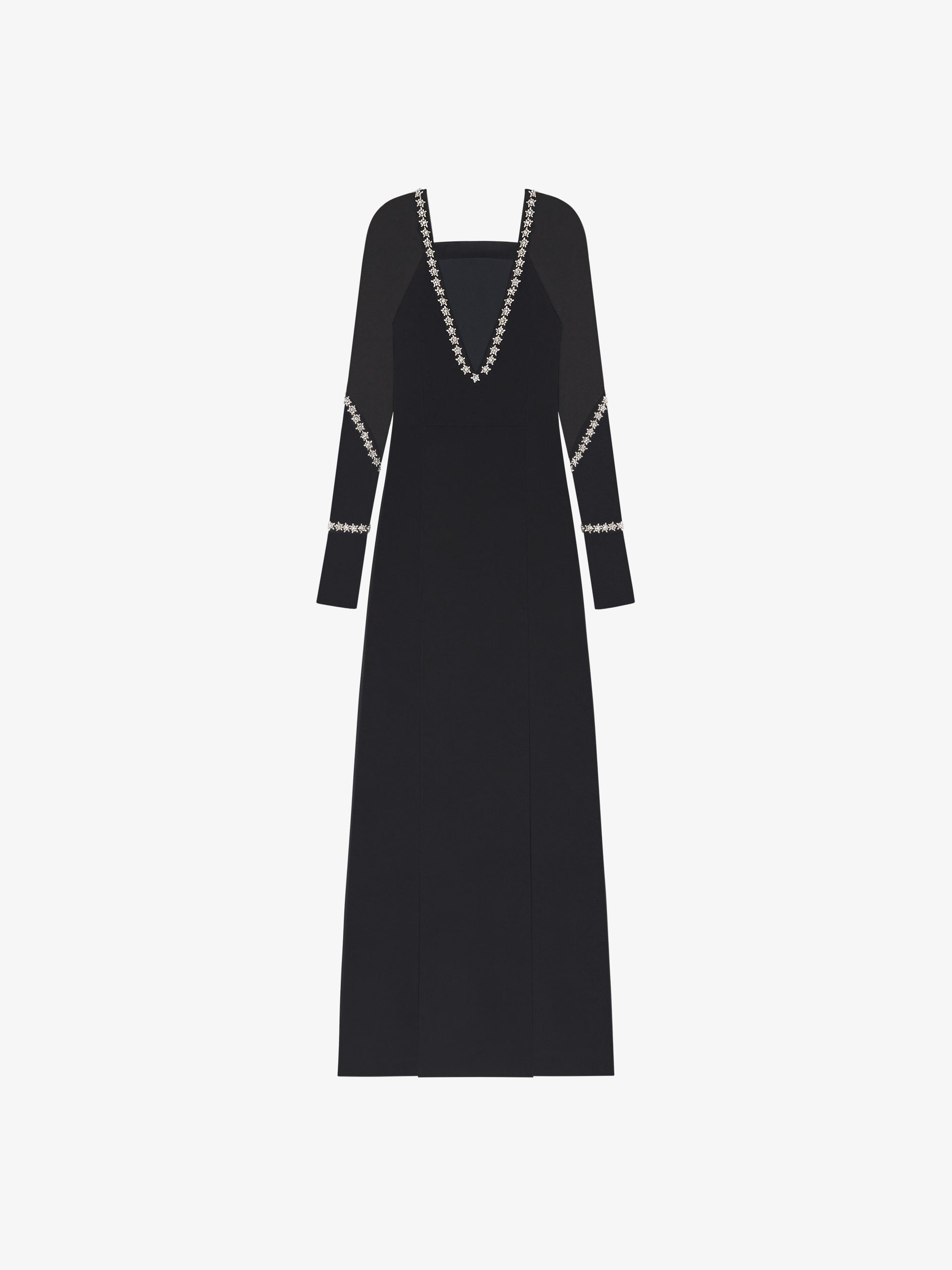 Evening dress with crystal details - Black