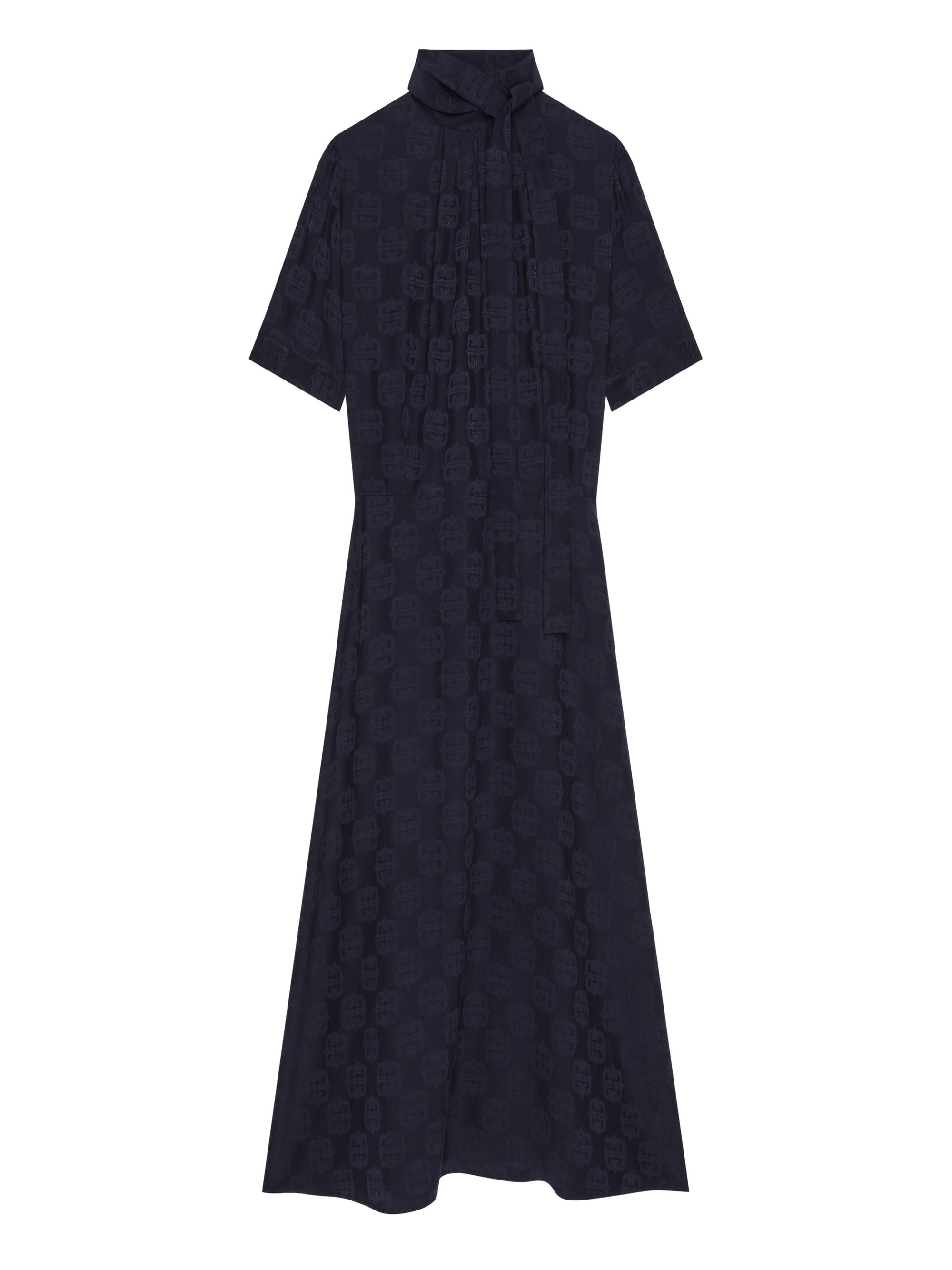 Robe lavallière en soie mélangé - Marine
