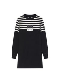 Robe rayée 4G en cachemire - Black
