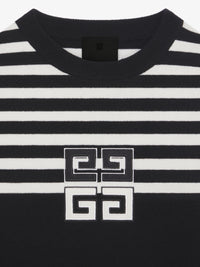 Robe rayée 4G en cachemire - Black