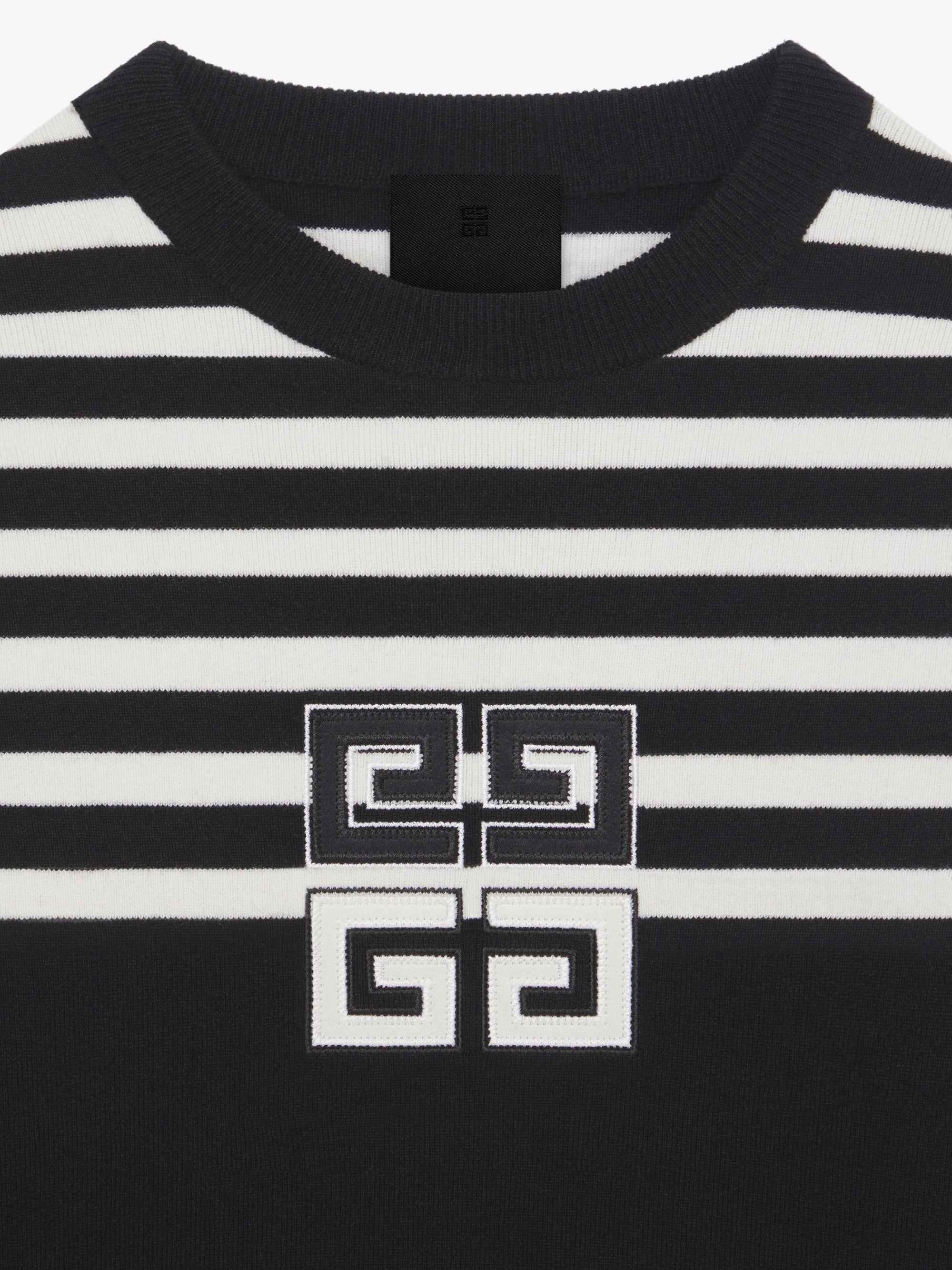Robe rayée 4G en cachemire - Black
