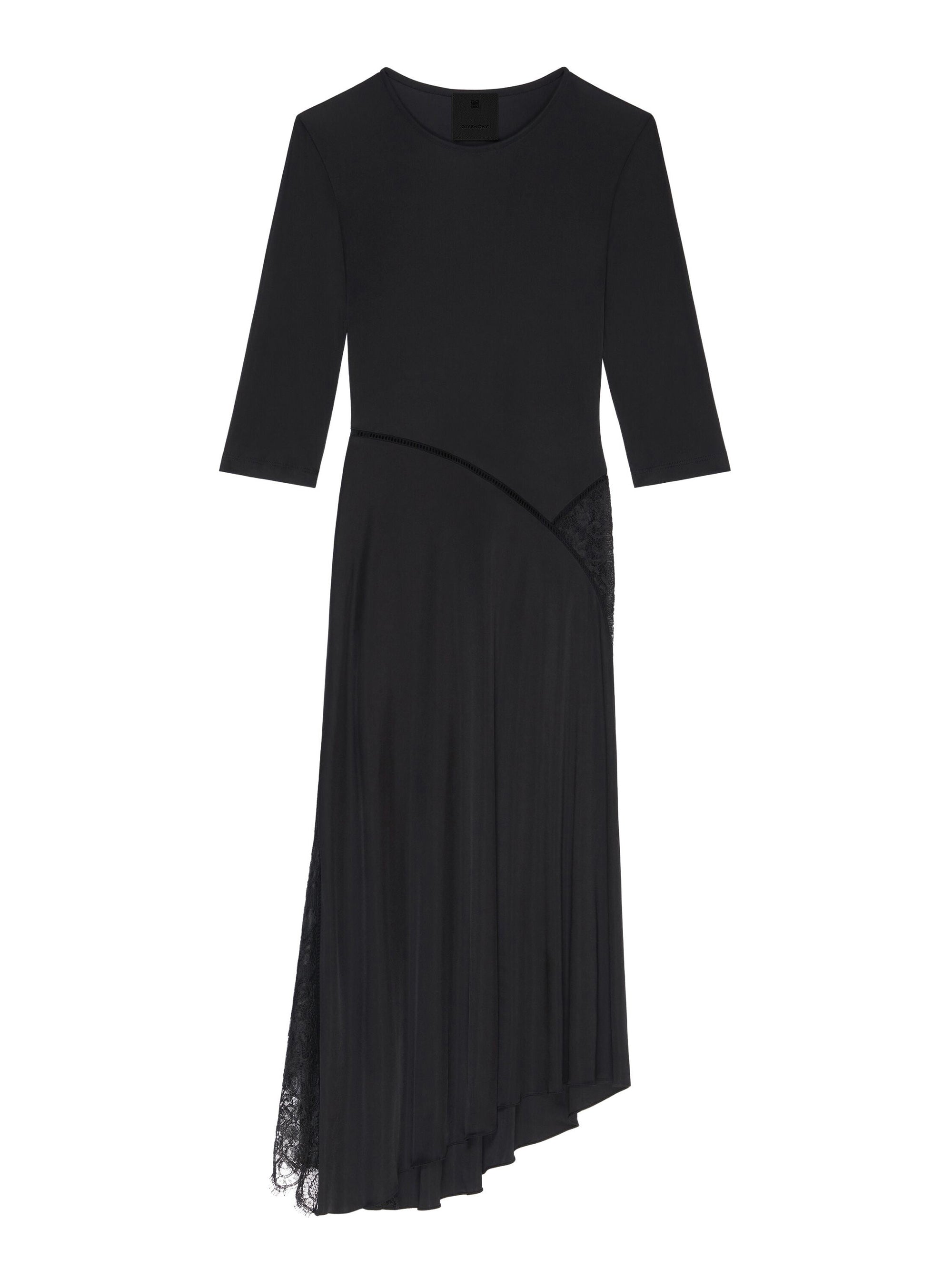 Robe mi-longue à manches courtes - Noir