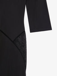 Robe mi-longue à manches courtes - Noir