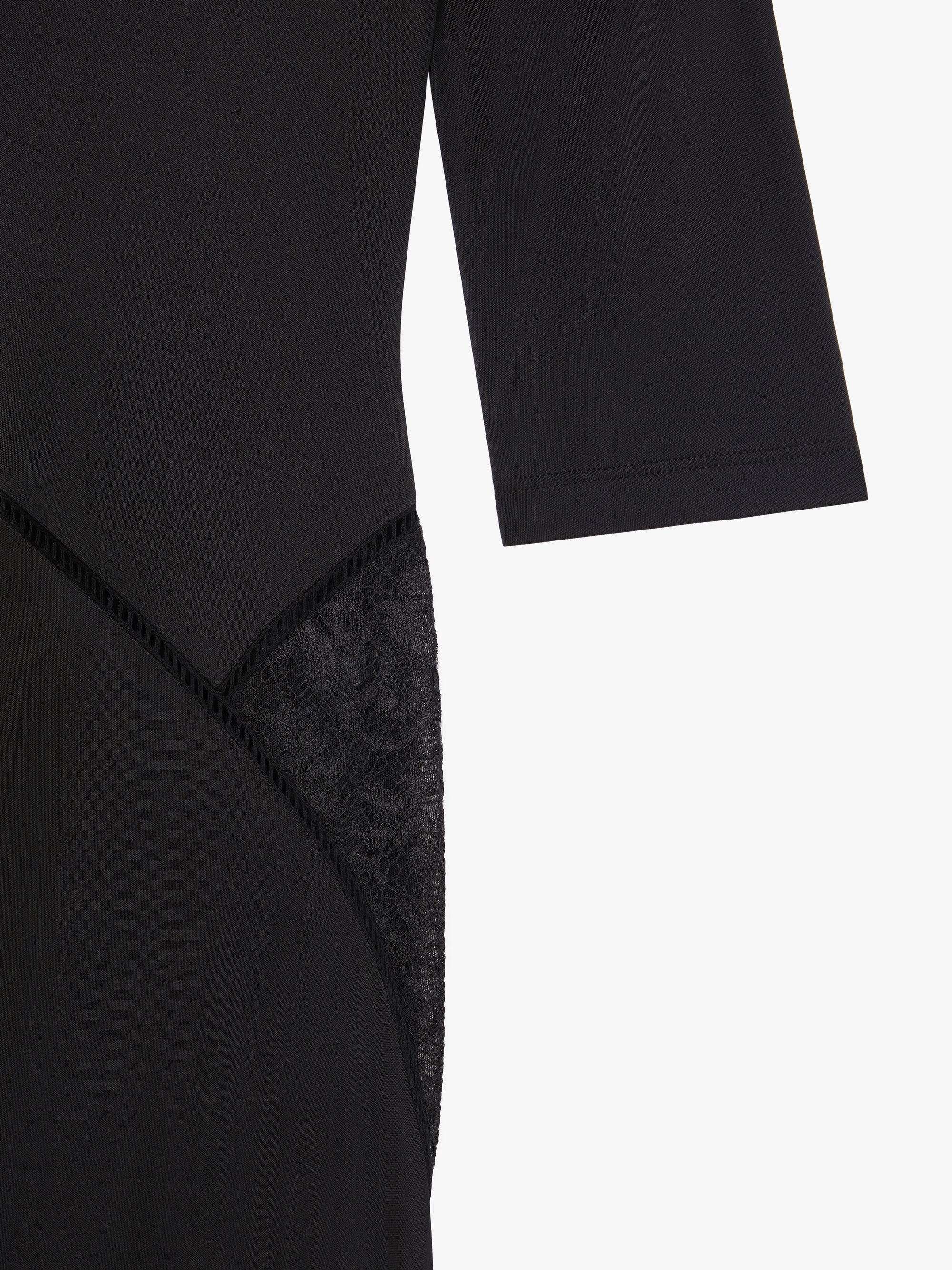 Robe mi-longue à manches courtes - Noir