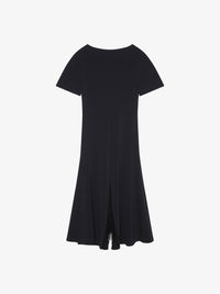 SHORT SLEEVE DRESS W/ LACE GODET ASIA