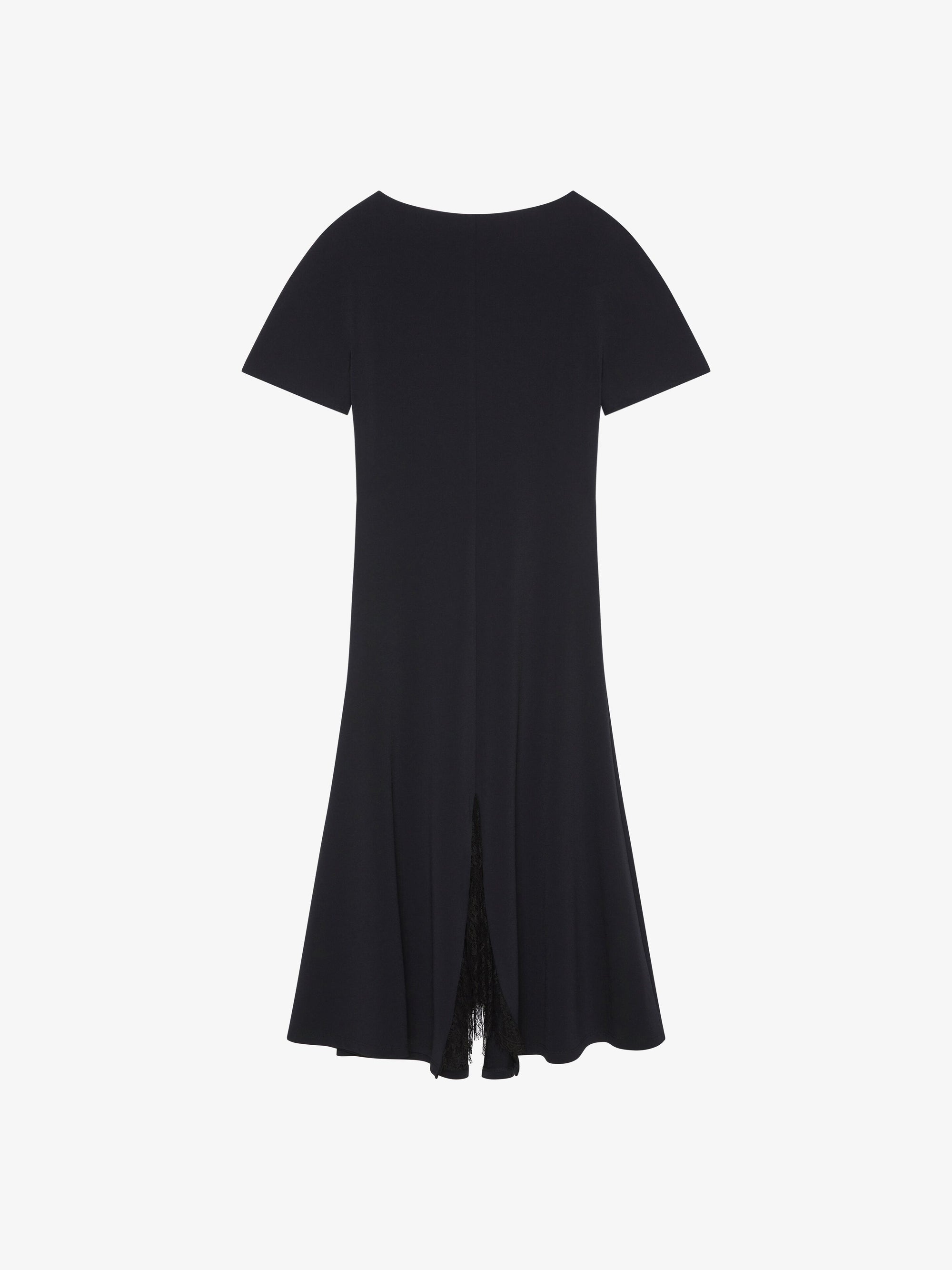 SHORT SLEEVE DRESS W/ LACE GODET ASIA