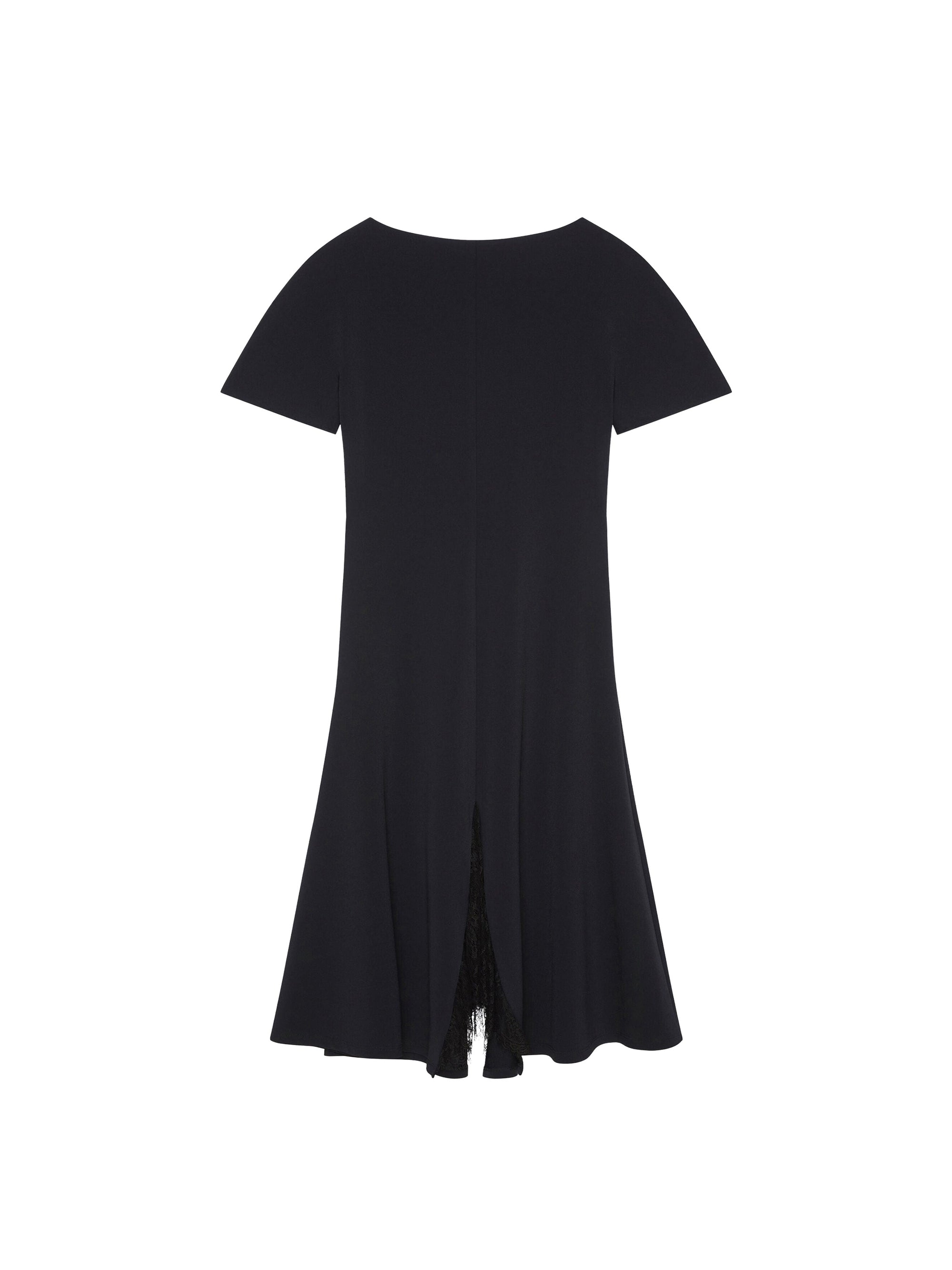 Robe manches courtes à dentelle - Black