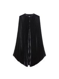 Robe plissée en soie à détail 4G Liquid - Black
