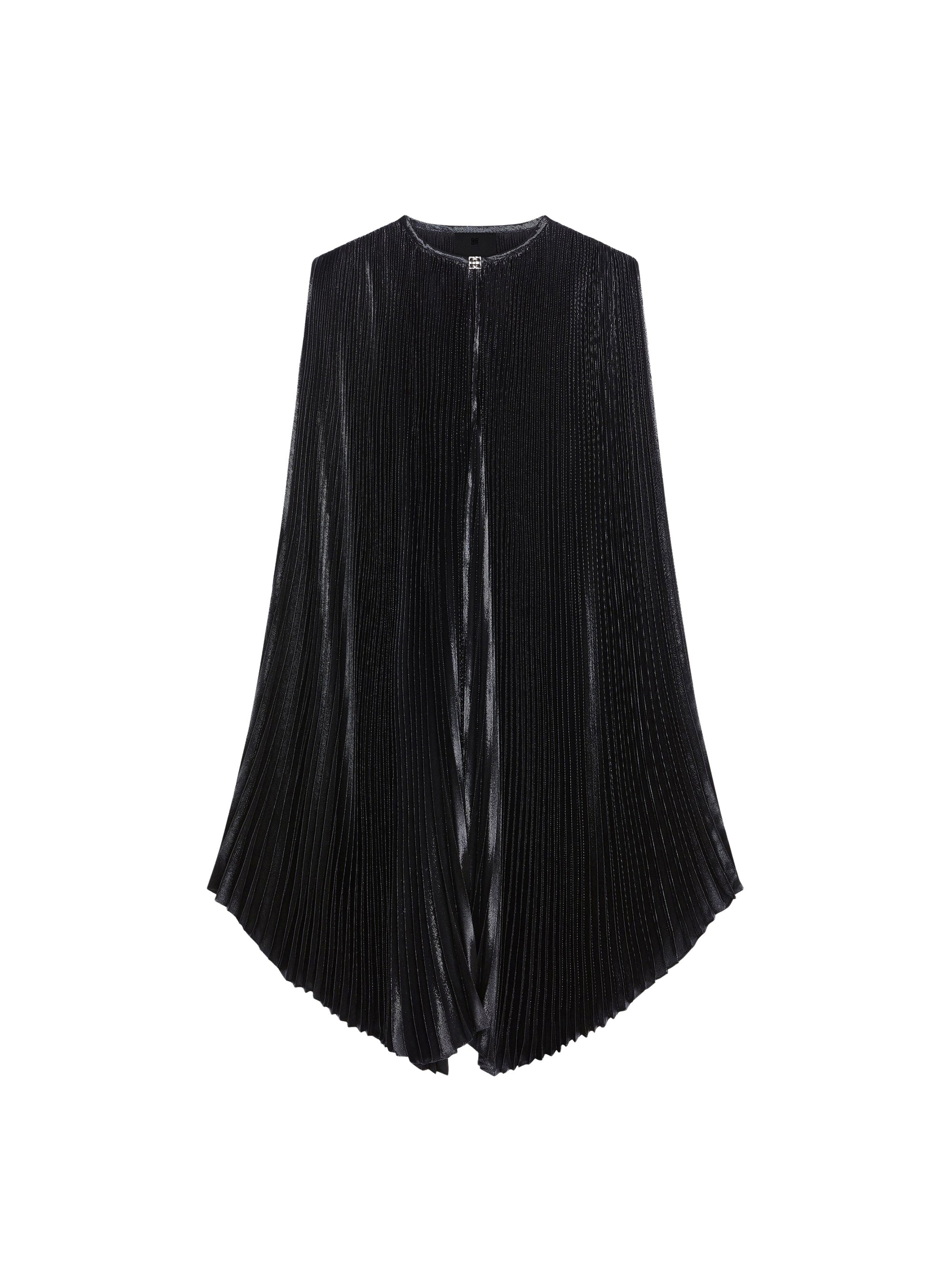 Robe plissée en soie à détail 4G Liquid - Black