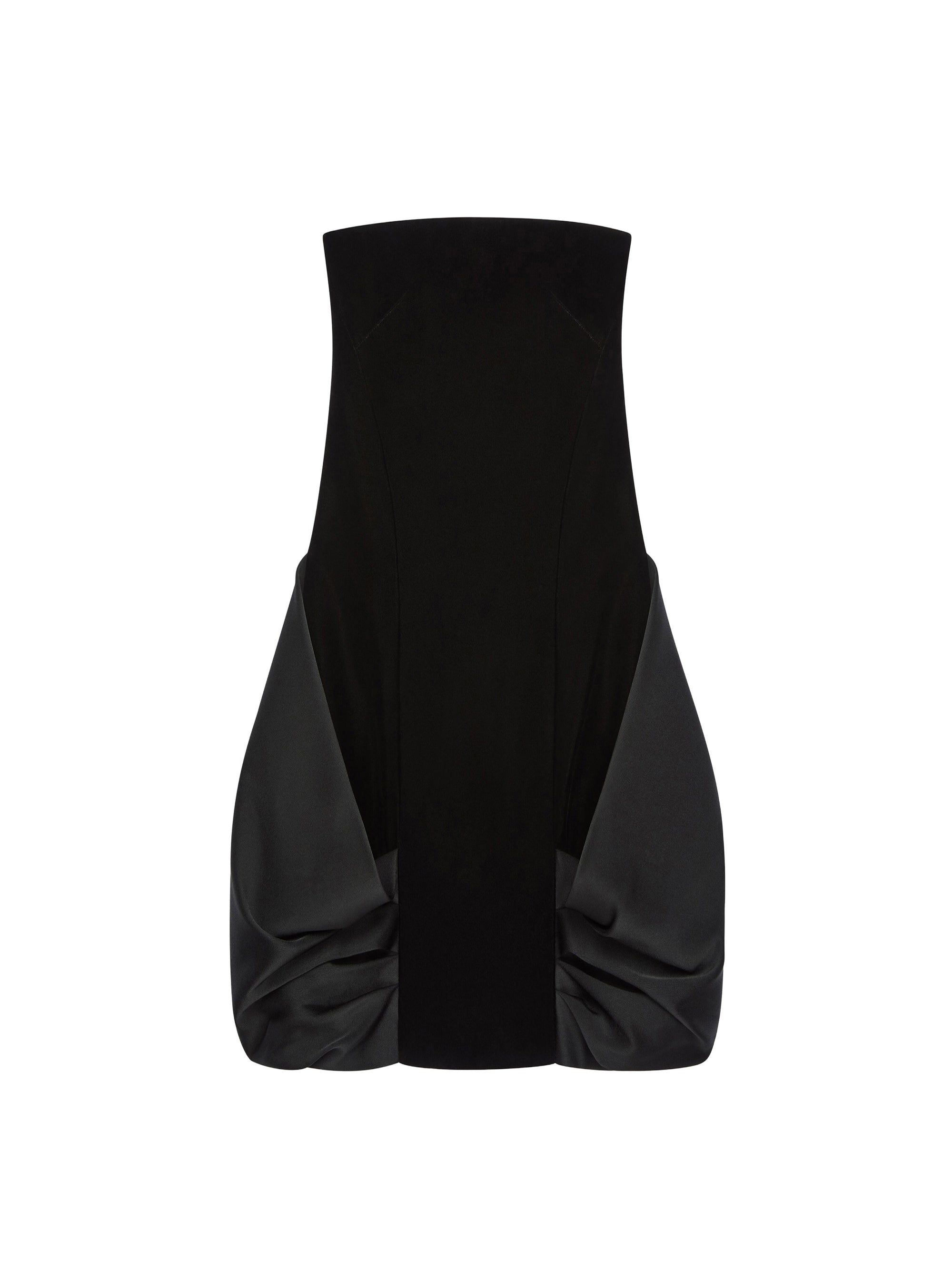 Mini-robe dos froncé - Black