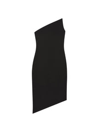 Robe midi asymétrique en laine - Black