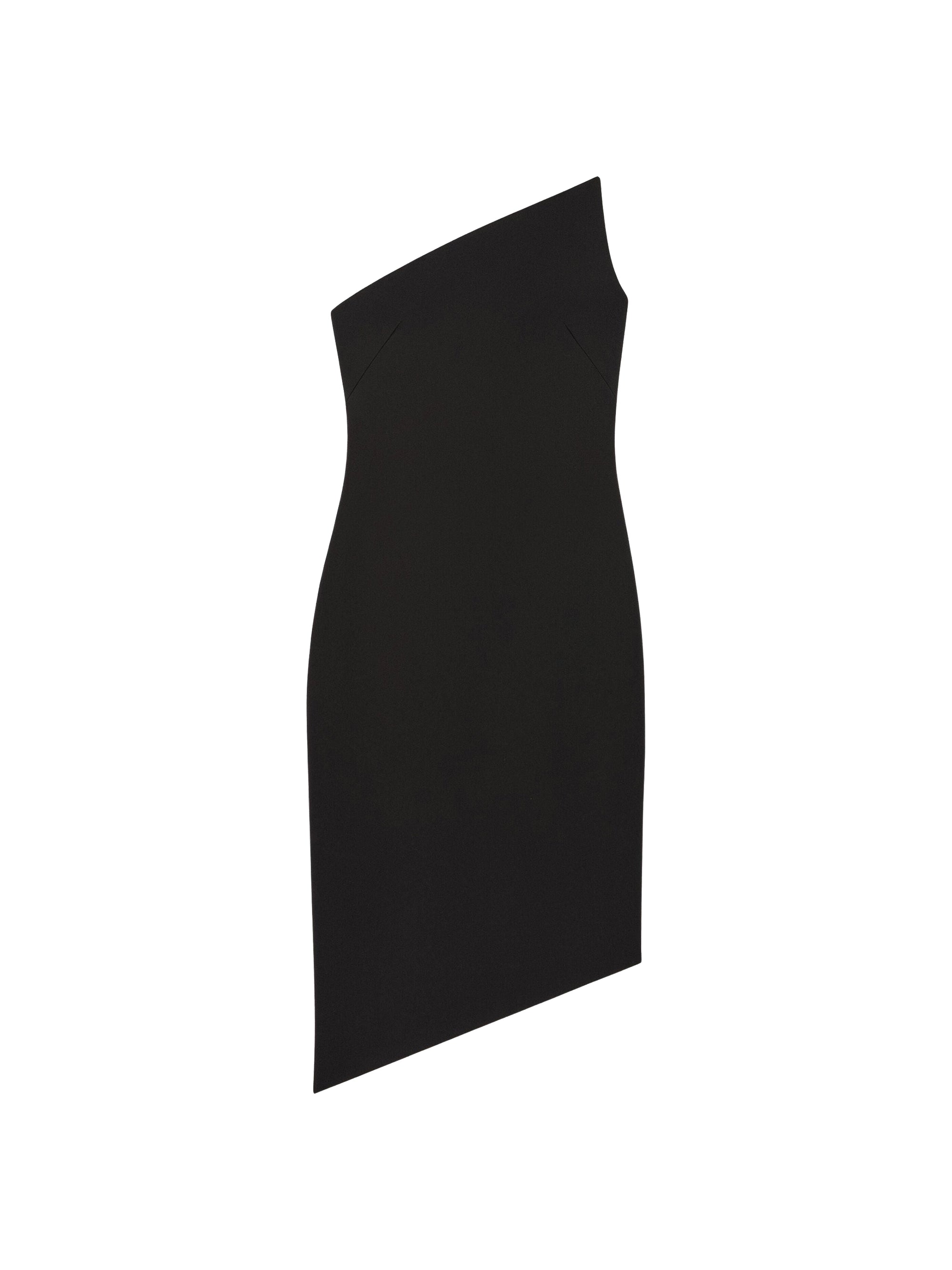 Robe midi asymétrique en laine - Black