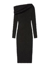 Robe épaules dénudées en soie mélangée - Black
