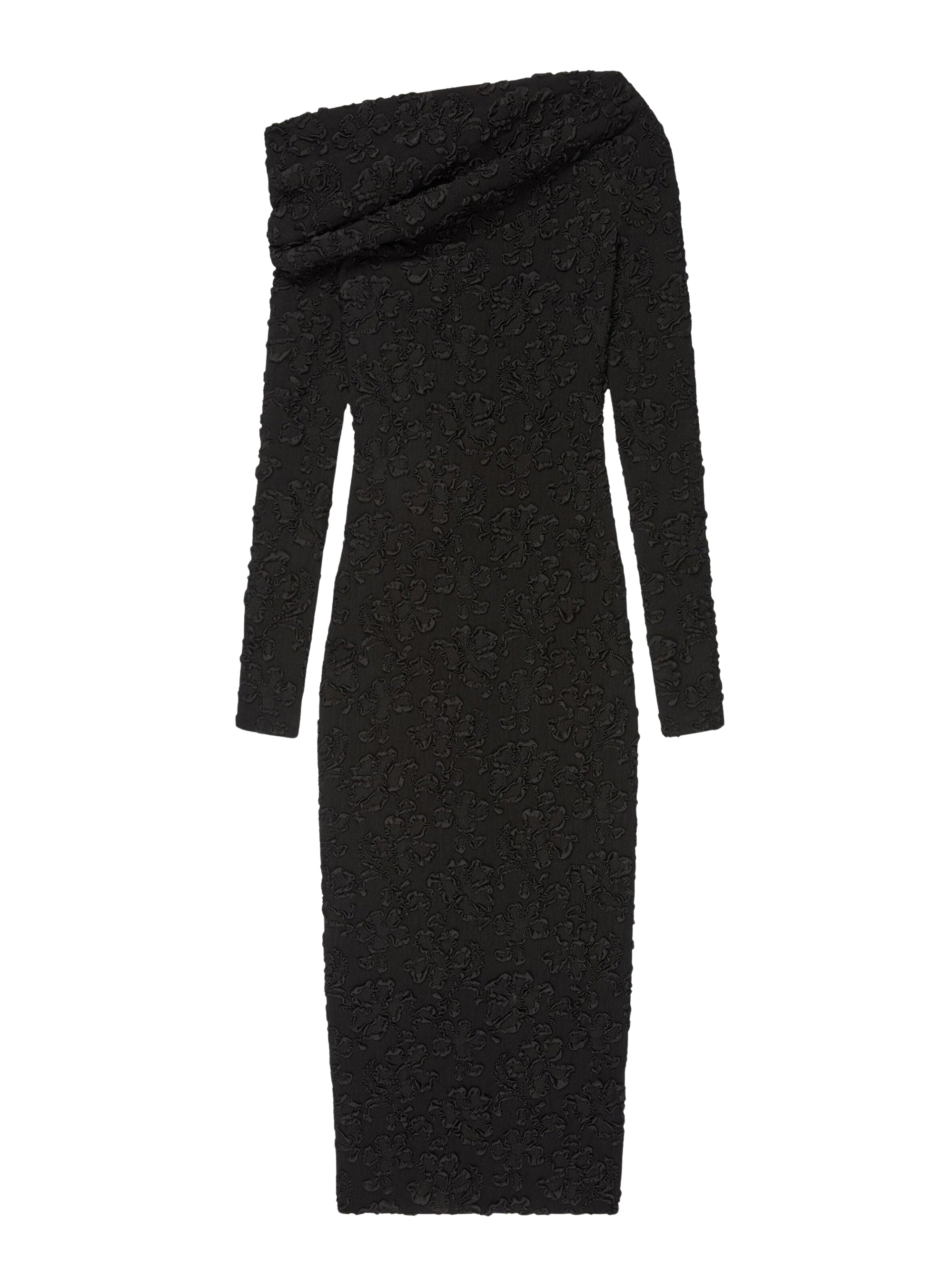 Robe épaules dénudées en soie mélangée - Black