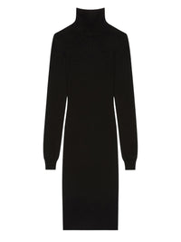 Robe dos ouvert à liens en laine - Black