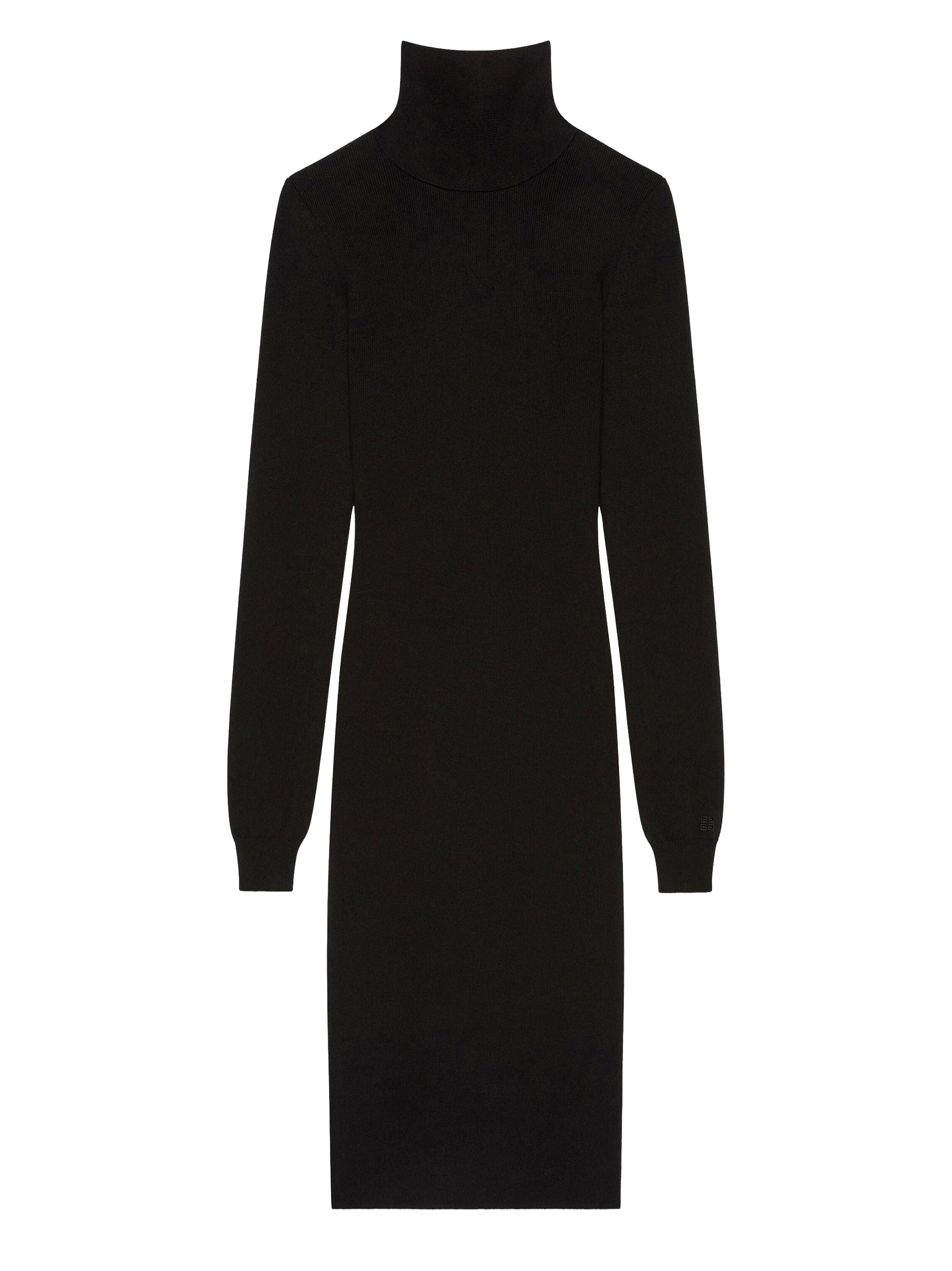 Robe dos ouvert à liens en laine - Black